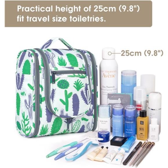 Hanging Travel Toiletry Bag Cosmetic Make up Organizer for Women Cactus Bag - Picture 2 of 7